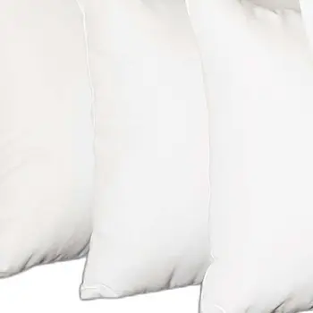 Set Of Four 20" X 20" White Polyester Zippered Pillow Cover
