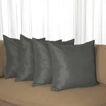 Set of Four Gray Throw Pillow Cover