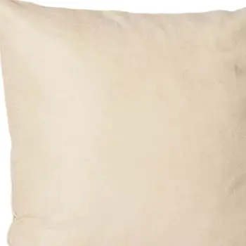 Set Of Four 22" X 22" Beige Polyester Zippered Pillow Cover