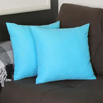 Set Of Two 20" X 20" Sky Blue Polyester Zippered Pillow