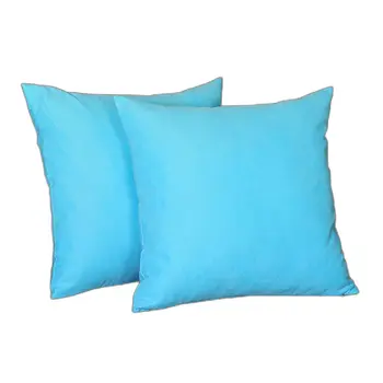 Set Of Two 20" X 20" Sky Blue Polyester Zippered Pillow