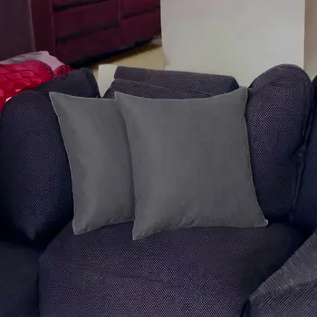Set Of Two 20" X 20" Gray Polyester Zippered Pillow