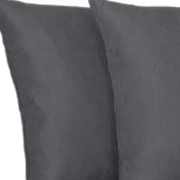 Set Of Two 20" X 20" Gray Polyester Zippered Pillow