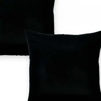 Set Of Two 20" X 20" Black Polyester Zippered Pillow