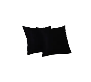 Set Of Two 16" X 16" Black Polyester Zippered Pillow Cover