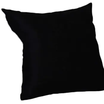 Set Of Two 16" X 16" Black Polyester Zippered Pillow Cover