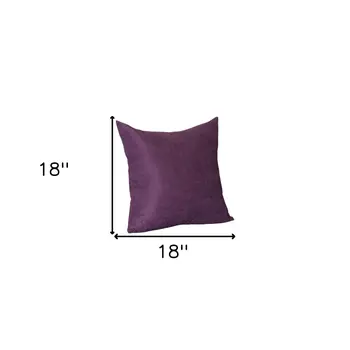 Set Of Two 18" X 18" Purple Polyester Zippered Pillow Cover