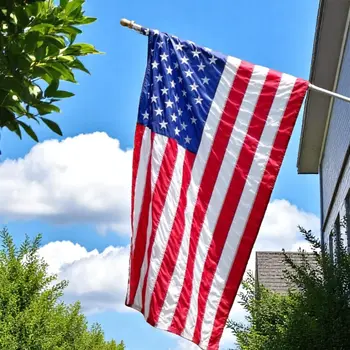 3' x 5' Red White And Blue Embroidered Nylon American Flag