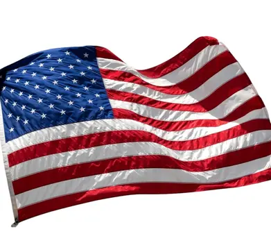 Set of Two Red White And Blue Embroidered Nylon American Flags