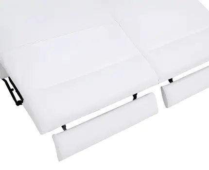 Two Piece White Italian Leather Five Person Seating Set