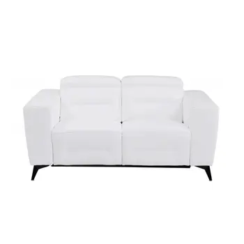 Three Piece White Italian Leather Six Person Seating Set