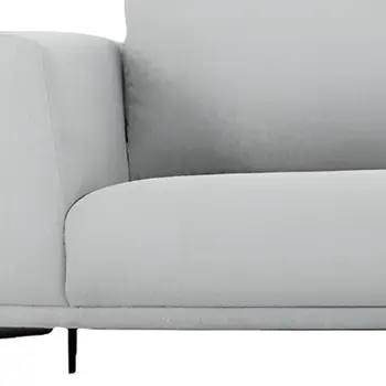 87" Light Gray Sofa With Black Legs