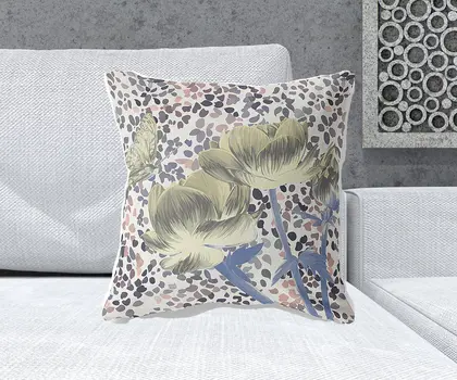 20" x 20" Blue and Yellow Butterfly Blown Seam Floral Indoor Outdoor Throw Pillow