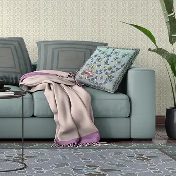 16" x 16" Aqua Peacock Blown Seam Floral Indoor Outdoor Throw Pillow