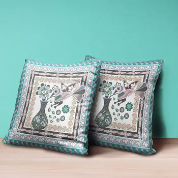 18" x 18" Gray Peacock Blown Seam Floral Indoor Outdoor Throw Pillow