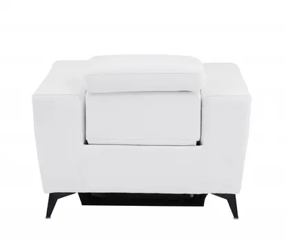 41" White Italian Leather Power Recliner Chair