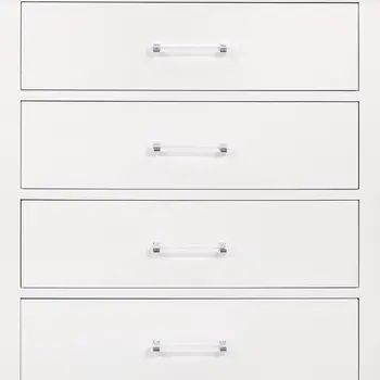 16" White Solid Wood Five Drawer Chest with LED Lighting