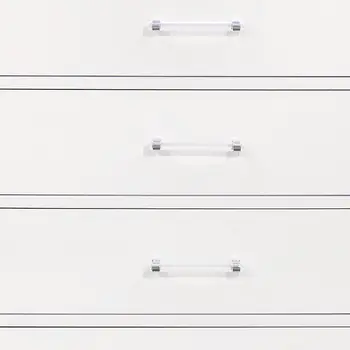 16" White Solid Wood Five Drawer Chest with LED Lighting