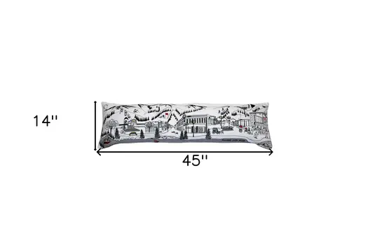 14" X 45" Cream Hometown Pride Wool Lumbar Throw Pillow