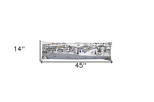46" White Bend Daylight Skyline Lumbar Decorative Pillow