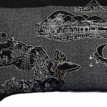 14" X 45" Black Gray and White Hometown Pride Wool Lumbar Throw Pillow
