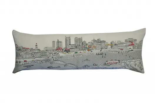 46" White Nashville Daylight Skyline Lumbar Decorative Pillow