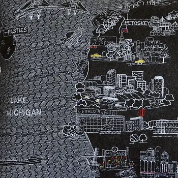 14" X 24" Black Gray and White Hometown Pride Wool Lumbar Throw Pillow