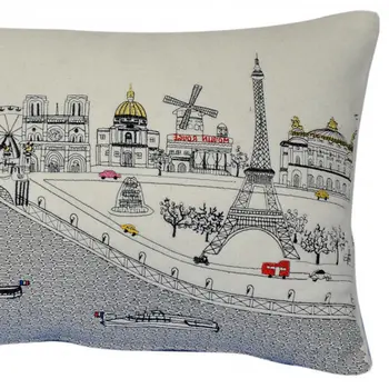 14" X 24" Cream Hometown Pride Wool Lumbar Throw Pillow