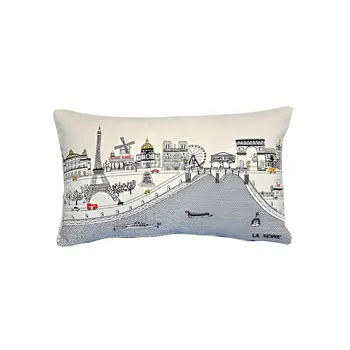 14" X 24" Cream Hometown Pride Wool Lumbar Throw Pillow