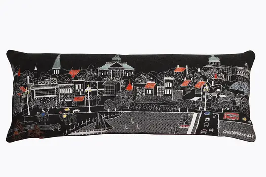 14" X 35" Black Gray and White Hometown Pride Wool Lumbar Throw Pillow