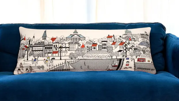 14" X 35" Cream Hometown Pride Wool Lumbar Throw Pillow