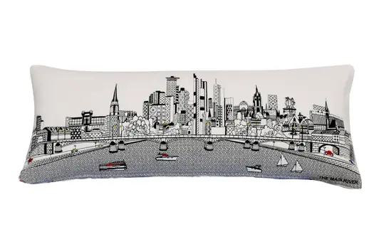 14" X 35" Cream Hometown Pride Wool Lumbar Throw Pillow