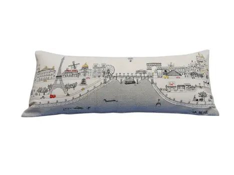 14" X 35" Cream Hometown Pride Wool Lumbar Throw Pillow