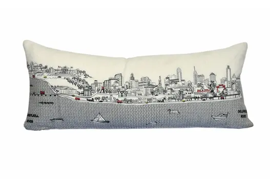 14" X 35" Cream Hometown Pride Wool Lumbar Throw Pillow