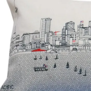 14" X 35" Cream Hometown Pride Wool Lumbar Throw Pillow