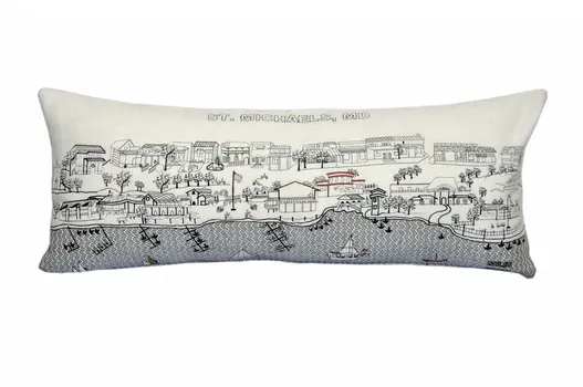 14" X 35" Cream Hometown Pride Wool Lumbar Throw Pillow