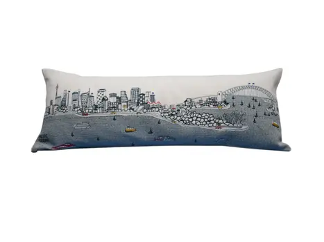 14" X 35" Cream Hometown Pride Wool Lumbar Throw Pillow