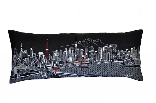 14" X 35" Black Gray and White Hometown Pride Wool Lumbar Throw Pillow