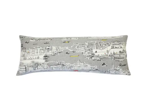 14" X 35" Cream Hometown Pride Wool Lumbar Throw Pillow