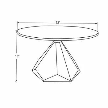 32" Brown And White Solid Wood and Marble Geo Coffee Table