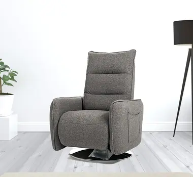 31" Grey Fabric Modern Recliner Chair