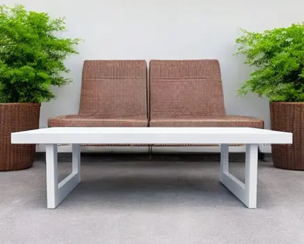 51" White Aluminum Outdoor Coffee Table