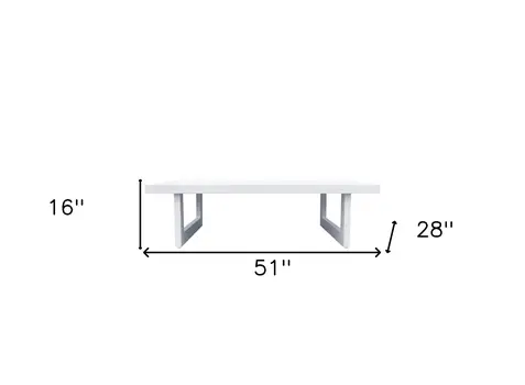 51" White Aluminum Outdoor Coffee Table