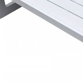 51" White Aluminum Outdoor Coffee Table