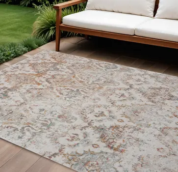 9' X 12' Beige Indoor Outdoor Area Rug
