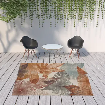 8' X 10' Cream Indoor Outdoor Area Rug