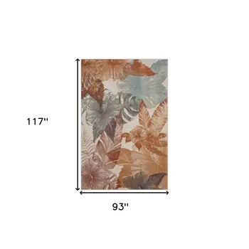 8' X 10' Cream Indoor Outdoor Area Rug