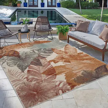 8' X 10' Cream Indoor Outdoor Area Rug