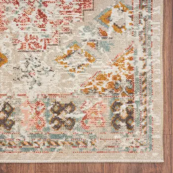 5' X 8' Cream Indoor Outdoor Area Rug