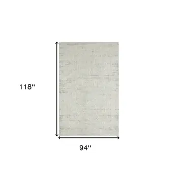 8' X 10' Ivory And Gray Floral Distressed Area Rug